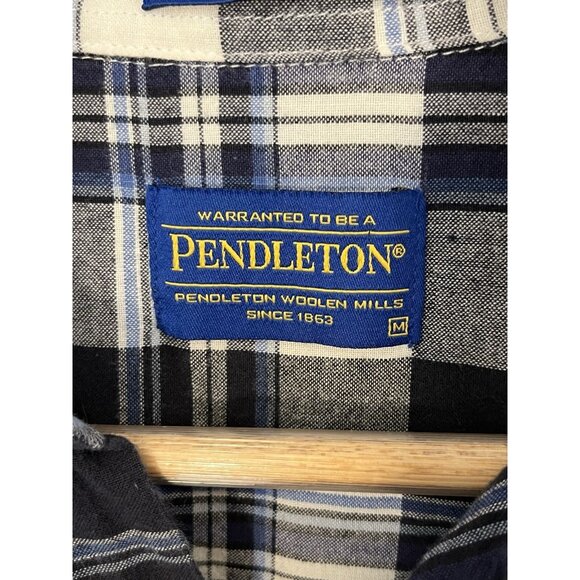 Pendleton Men’s Blue Plaid Button Up Shirt Sz‎ M - Picture 2 of 9
